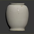 White Ceramic Jar With Smooth Texture And Round Base On Dark Surface 3d model
