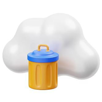 Modern network trash can cloud cartoon trash can 3d model