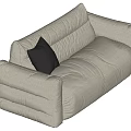 Middle-style double sofa 3d model