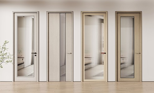 Modern swing door single door 3d model