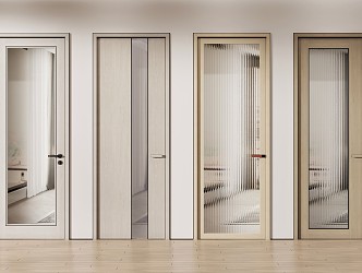 Modern swing door single door 3d model