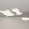 Modern Stylish Ceiling Lights With Sleek Geometric Shapes And Circular Ring Designs 3d model
