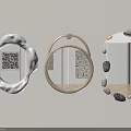 Decorative Mirrors Featuring Cloud Like Wooden and Stone Gold Accent Frames 3d model