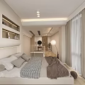 Modern Minimalist Apartment Interior Design With Bedroom And Staircase Storage