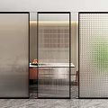 Modern Glass Partition Screen Partition Frosted Glass Partition Changhong Glass Partition 3d model