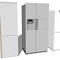 Modern Home Kitchen Refrigerators And Freezers With Double Door Water Dispenser In Silver Gray White