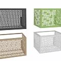 Modern Hanging Decorative Perforated Cubes With Geometric Patterns In Various Colors 3d model