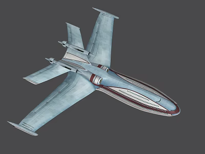 3D Rendered Passenger Airplane With Streamlined Blue Body And Aerodynamic Wings 3d model
