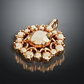 Elegant Golden Pendant with Central Gemstone and Surrounding Small Stones for Fashion Accessories