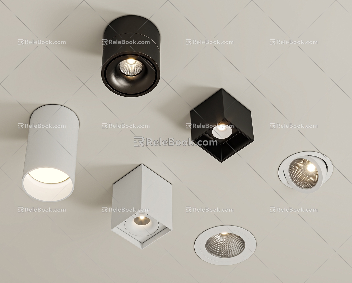 Downlight Spotlight Combination 3d model