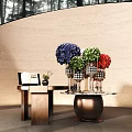 modern hotel lobby end view platform floral combination ccd 3d model