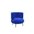 Chic Modern Blue Single Sofa With Curved Design And Metal Legs 3d model