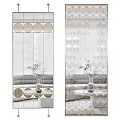 Modern Linear Room Divider Design For Living Room With Sofa And Potted Plant