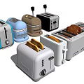 Various Style And Color Toasters With Modern Designs As Kitchen Appliances