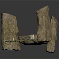 Ancient Stone Megalith Arrangement With Circular Platform And Small Architectural Components 3d model