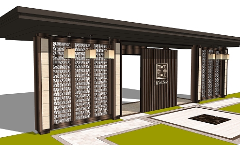 New Chinese style gallery 3d model