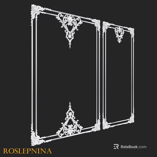 Classical Decorative Components With Intricate Ornamental Patterns And Frame Design 3d model 