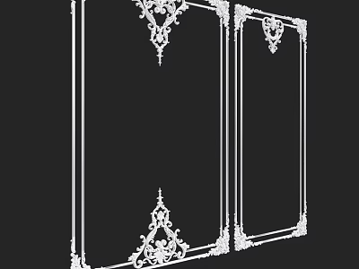 Classical Decorative Components With Intricate Ornamental Patterns And Frame Design 3d model