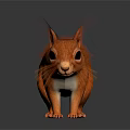 Realistic Detailed Red Fur Squirrel 3D Model Standing on White Background 3d model