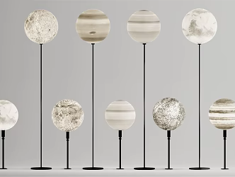Modern light combination planet lamp 3d model