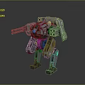 Futuristic Sci-Fi Mechanical Robot Character With Cannon And Metallic Leg Structure 3d model