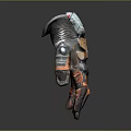 Innovative Mechanical Prosthetic Hand With Orange Accents Intricate Design For Daily Living