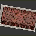 Vintage Red Crate With Textured Surface Decorative Doors Vent Details And White Base