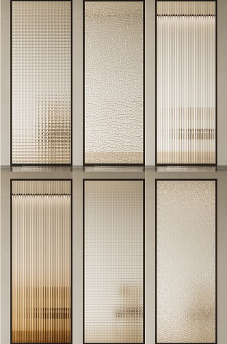 Modern partition glass screen 3d model