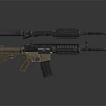 Tactical Assault Rifles With Black And Brown Finish And Tactical Rail Systems