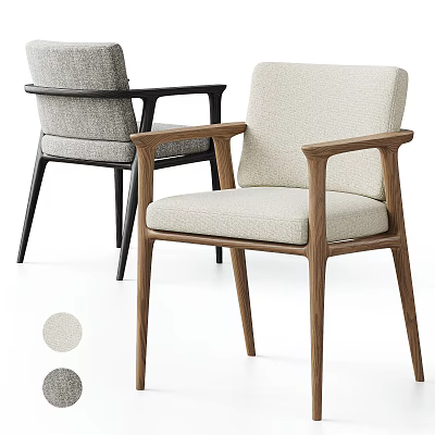 Modern Dining Chairs With Wooden Frame And Different Color Options 3d model