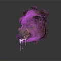 Wild Boar Head Sculpture With Detailed Features And White Liquid Dripping From Mouth
