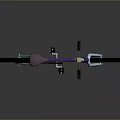 Purple Stunt Bicycle With Purple Frame Seat Black Handlebars Gold Rims And Green Accents