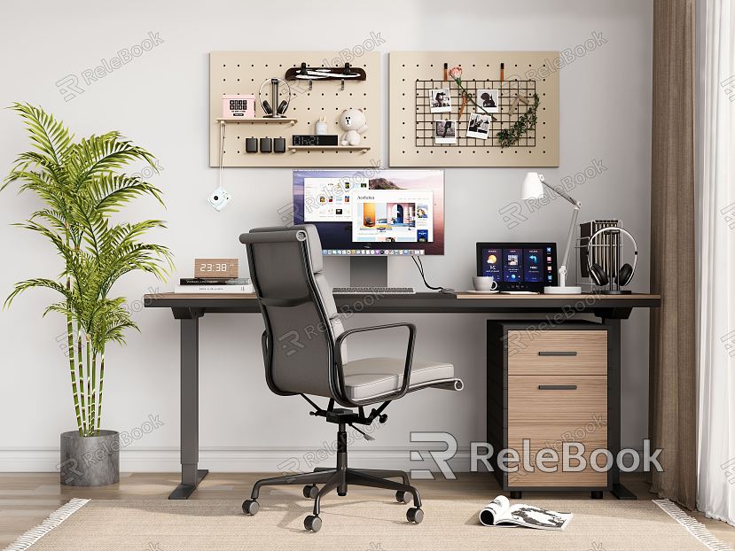 Modern Desk Chair Desk Chair Combination Office Desk Hole Board model