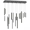 Modern Hanging Chandelier With Sleek Metal Cylinder Rods For Contemporary Interior Design