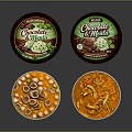 Delicious Chocolate And Mint Chocolate Ice Cream In Paper Tubs With Colorful Lids