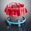 Sturdy Biohazard Waste Disposal Equipment With Red Lid And Mobile Blue Wheels