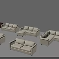 Modern Living Room Sofa Set Featuring White Brown L shaped Two seater Single seater Styles