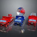 Toy Weapon Mounted Vehicles with Missile Launchers and Different Top Gear