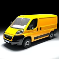 Yellow Commercial Cargo Van Exterior Featuring Modern Design And Black Accents