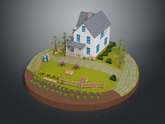 Cartoon Landscape Animation Landscape Rural Landscape Painting Outdoor Landscape Rural Landscape 3d model