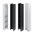 Modern Storage Cabinets With White And Black Design And Open Shelves