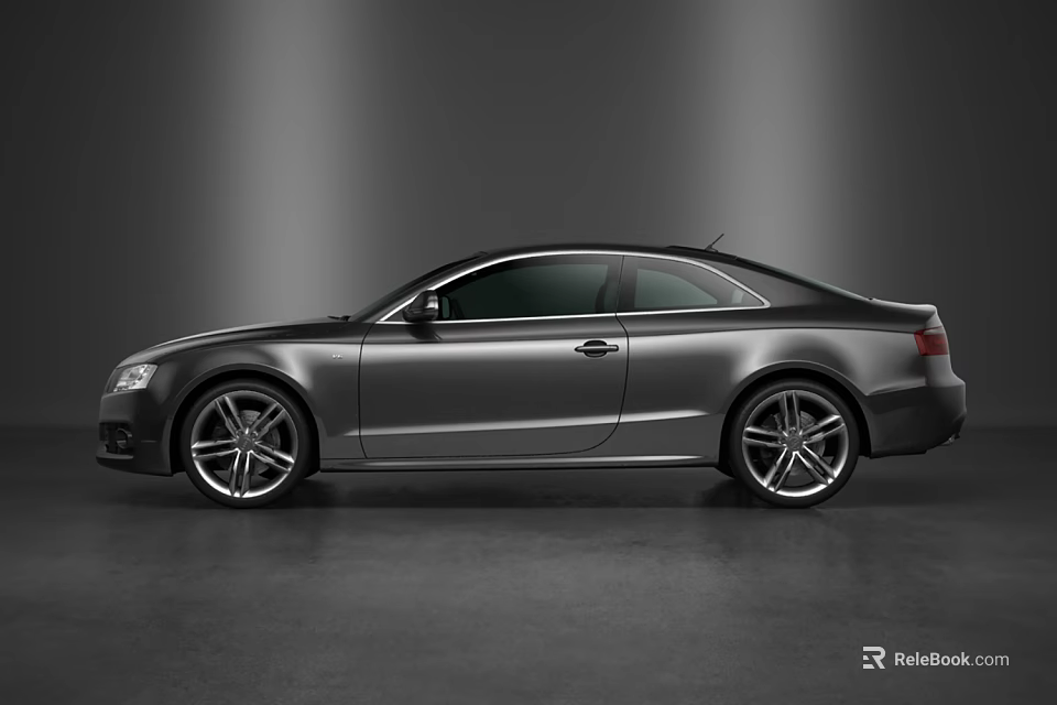 Silver Two Door Coupe With Sleek Design And Alloy Wheels 3d model