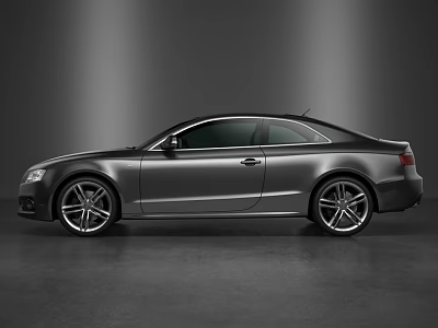 Silver Two Door Coupe With Sleek Design And Alloy Wheels 3d model