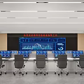 Professional Monitoring Room With Multiple Screens Control Workstations And Wall Data Displays