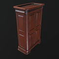 Elegant Dark Brown Wooden Wardrobe With Double Door And Detailed Design
