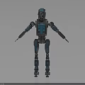 Blue Humanoid Robot Character With Mechanical Sci Fi Design And Metallic Structure 3d model