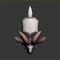 Cartoon Goat Character 3D Model With Pink Brown Horns And White Purple Fur