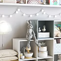 Entryway Cabinet and Side Cabinet Cute Organized Storage with Stuffed Toys Books and Decorative Lamp