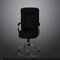 Modern Black Office Chair With Ergonomic Design Adjustable Armrests And Metal Swivel Base