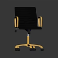 Sleek Modern Black Office Chair With Gold Armrests And Sturdy Caster Base Design